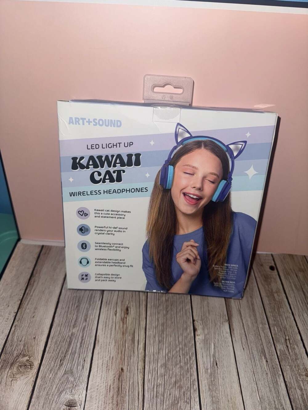Art + Sound Kawaii Cat Wireless Headphones - Picture 2 of 2
